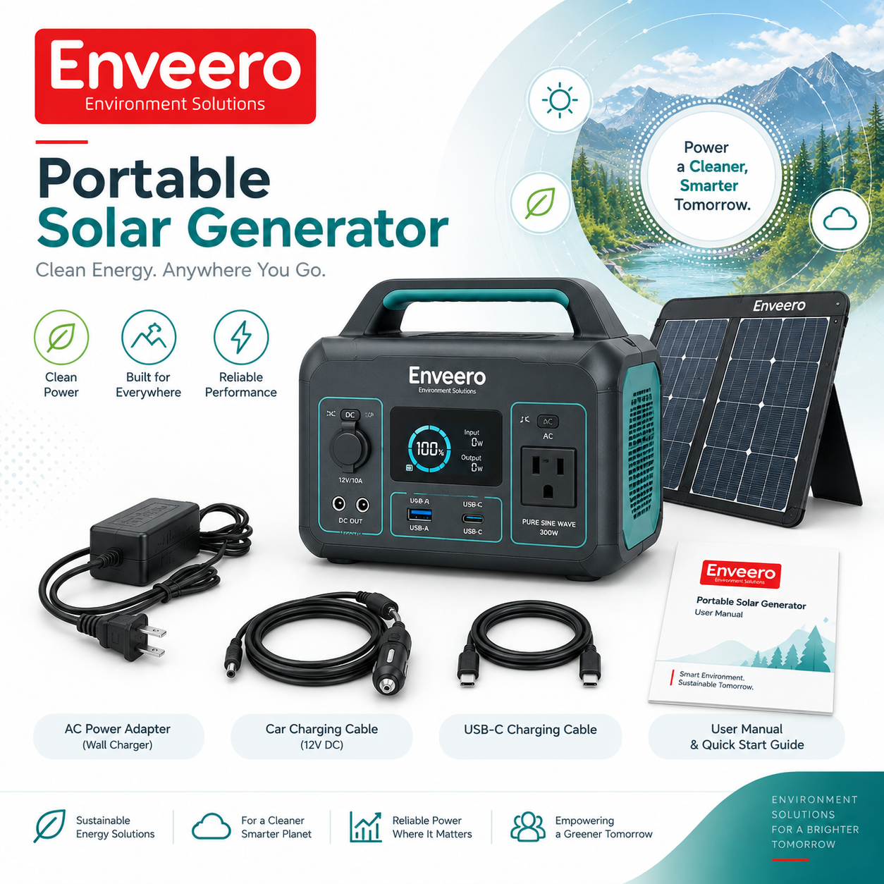 Portable Solar Generator Enveero standard package
