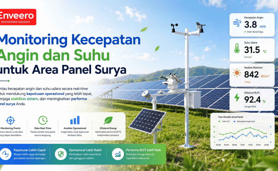 Monitoring Kecepatan Angin dan Suhu untuk Area Panel Surya