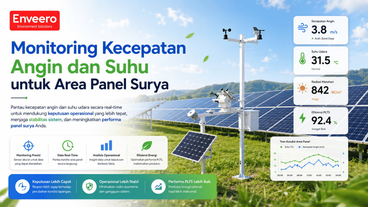 Monitoring Kecepatan Angin dan Suhu untuk Area Panel Surya